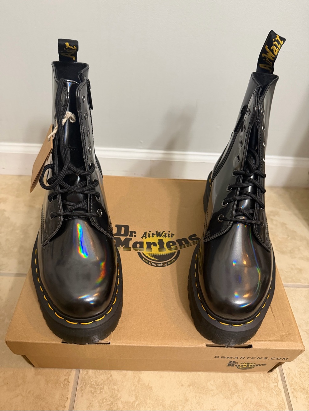 NWT Dr. Martens Jadon Gunmetal Hologram